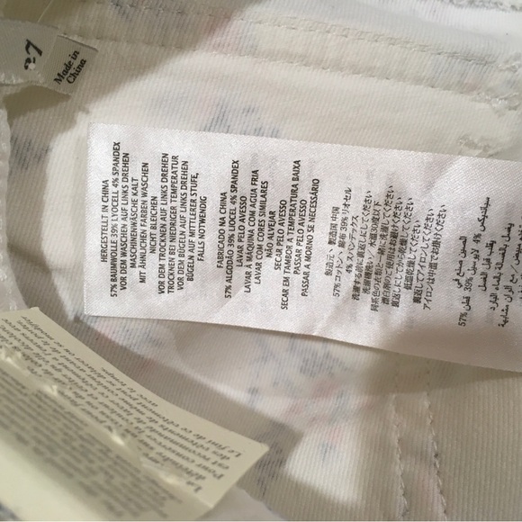 Joie Jeans Women's 27 Park Skinny Denim White Floral Stretch Zip Hems Pocket New - Picture 7 of 8